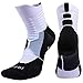 Skarpety kompresyjne fitness Kobiety Mężczyźni Kolarstwo Koszykówka Running Skarpety Sportowe Anti-Poc Sportwear Siłownia Trekking (Color : A White, Size : EU43 45)