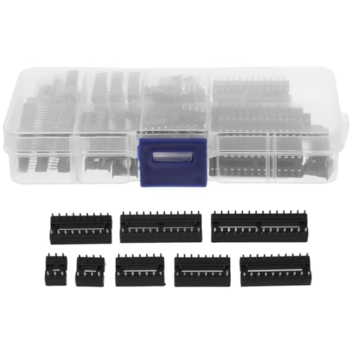 ULTECHNOVO Ic Chip Socket Set 6/8/14/16/18/20/28 Pin Integrated Circuit Socket Connector DIY Microcontroller Base with Heat Dissipation for Electronics Repair