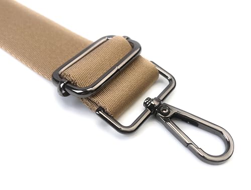 Image of Purse Strap Replacement for Crossbody Bags & Handbags | Premium Webbing with Gunmetal Black Hardware Clip-On Installation Adjustable Length Comfortable Wide Guitar Style Strap