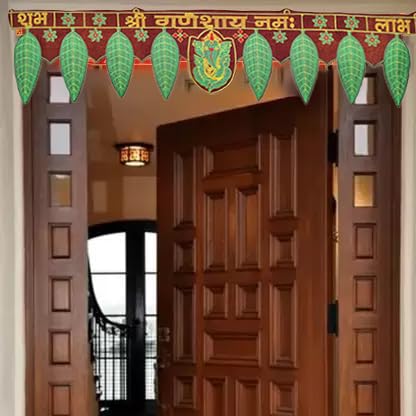 Collectible India Bandarwal Toran for Door Diwali Pooja Mandir Decoration Items- Toran -Decoration Items- Ganesha Shubh Labh