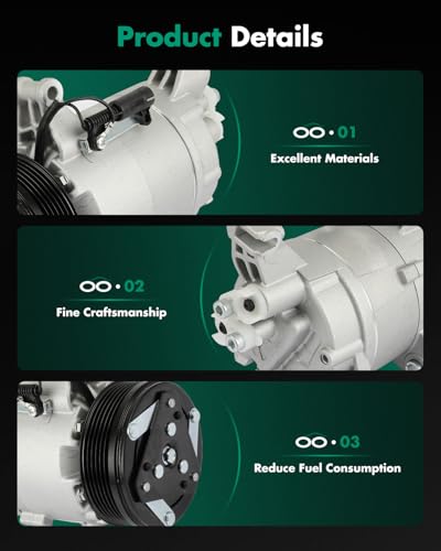Image of SCITOO AC Compressor 2002-2006 Fit for M-ini for Cooper 1.6L Air Conditioning Compressor | Fast Cooling, Ultra Low Noise (≤72 dB)Air Conditioner Compressor with Clutch, Easy Installation, DW97275 10363511 CS20066