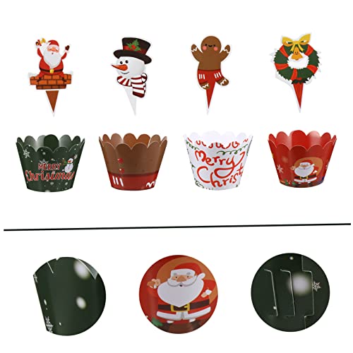ibasenice 1 Inserção De Bolo Decorações De Bolo De Papel De Natal Decoração De Natal Embalagens De B