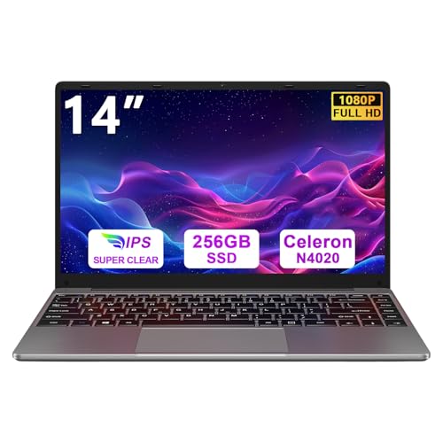 Ordenador Portátil 14 Pulgadas Win 11 con 5G WiFi,6GB RAM 256GB SSD Expansión SSD 1TB（Up to 2.8Ghz）,BT4.2 3.0 Transmisión Puerto 1920×1080 Portátiles FHD Buenos & Mini Puerto Multimedia con ratón-Gris