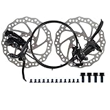 MTB Hydraulic Disc Brakes Set Left Front 800mm Right Rear 1400mm with 160mm Rotors,Aluminum Oil Pressure Calipers Levers for Mountain bike E-Bike Fat Bike Road Bike (Left Front+Right Rear Dual-Piston)
