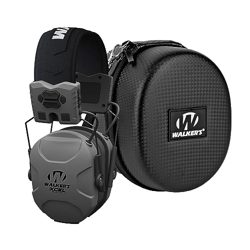 Walker's Xcel 500Bt Digital Electronic Ear Protection Muff And Protective Case -Ear Muffs Provide Hearing Protection, Voice Clarity & Bluetooth For Work And Range Use - 4 Listening Modes (2 Items) #TOP24