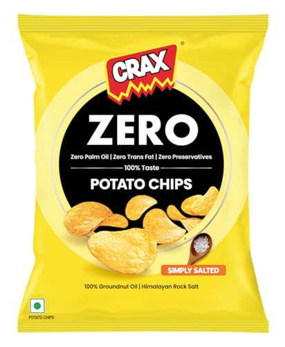 Image of Crax Zero Potato Chips Classic Salted Snacks 65g /70g (Weight may vary)