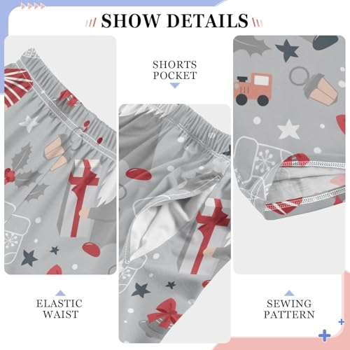 Boys' Pants Dwarf Christmas Bell Gift Long Bottoms Jogger Pants Elastic Waist Trousers with Pockets S-XL 6