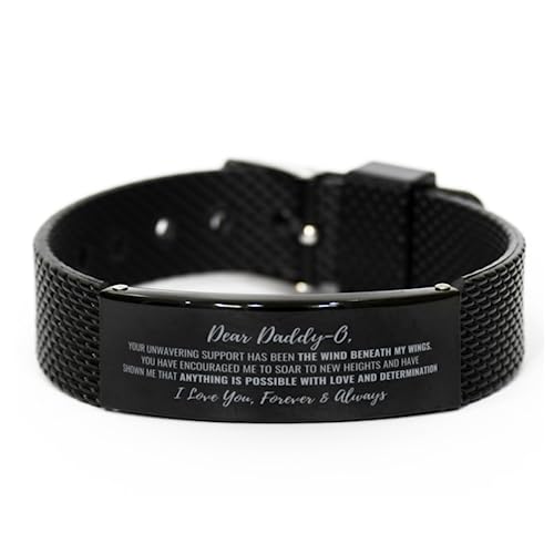 Dear Daddy-O, The Wind Beneath My Wings Mesh Bracelet, For Daddy-O, Valentines Birthday Gifts for Daddy-O, Mother's Day, Father's Day and Christmas Gifts for Daddy-O