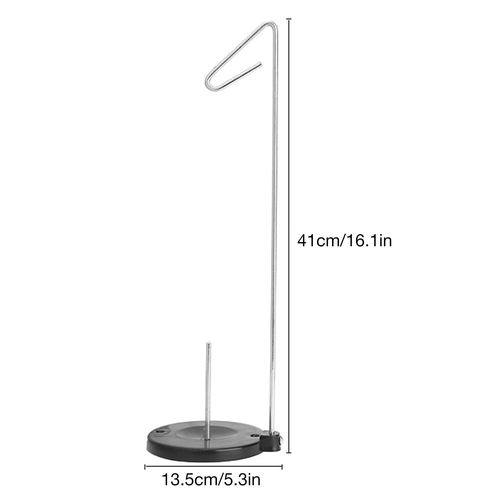 Soporte para bobinas - Metal, Plata, Talla única - Soporte de hilo de coser simple con base - Soporte de bobina extraíble, accesorios para bordado, acolchar, máquina Serger