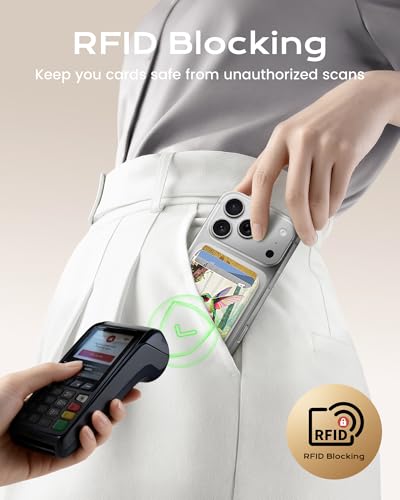 Image of Magnetic Mag-safe Wallet Cell Phone Card Holder for Phone Case with Mag-Safe, Stronger Magnetic RFID Leather Stick on Phone Wallet Compatible with iPhone 17 /16 /15 /14 /13 /12 Series,Hummingbird Color