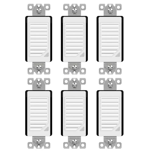 Image of TOPGREENER Full Face LED Decorator Guide Light, Louver Night Light, 6Pack | 120VAC /15A Night Light with Automatic Daylight Sensor Soft Glow for Hallways, Stairs, Bathrooms. UL listed, TGLFL, White