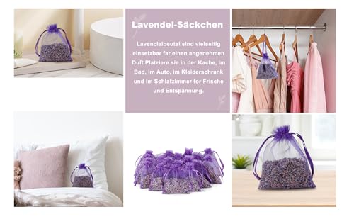20x Lavendelsäckchen zum Schlafen und Entspannen,Glanxy duftendem Getrockneter Lavendel Lavendelblüten getrocknet Duft Beutel als Duftsackchen, Schrankduft, Mottenschutz gegen Motten im Kleiderschrank