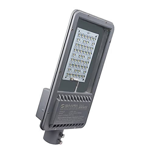 Image of SAARA LED Street Lights | Classic Power Saving Outdoor LED Lights | Aluminum Die Cast | IP65 Waterproof | Rustproof White Lights for Street Parking (White) (120 Watt Pack 2)