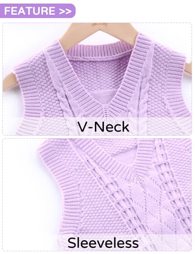 SEAUR Toddler Kids Sweater Vest V Neck Cable Knit Argyle Sweater Vest Boys Girls Sleeveless Uniform School Pullover Knitwear3