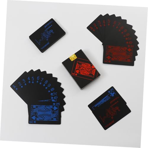 Uonlytech wasserdichte PVC Spielkarten Set Rot Langlebige Biegsame Pokerkarten mit Papierbox Kreative Kartenspiele für Familie und Freunde Wiederverwendbar und Robust – Bild 4