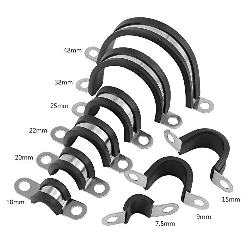 WiMas70PCS Morsetto per Tubi Clip Collari Foderati...