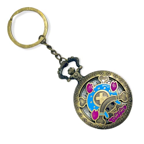 Image of AUGEN Premium Pocket Watch Metal Keychain One Piece 2 Retro Vintage for Gifting With Key Ring Anti-Rust (Pack Of 1)