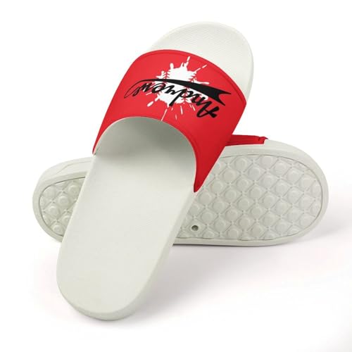 Custom Sports Slides Personalized Slippers - Baseball Sandals Quick Drying Softball Slippers Indoor Outdoor,Gifts for Men Youth Boy (White,Style 6)4