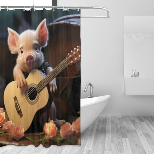 Rideau de douche en tissu imperméable avec 12 crochets inclus
