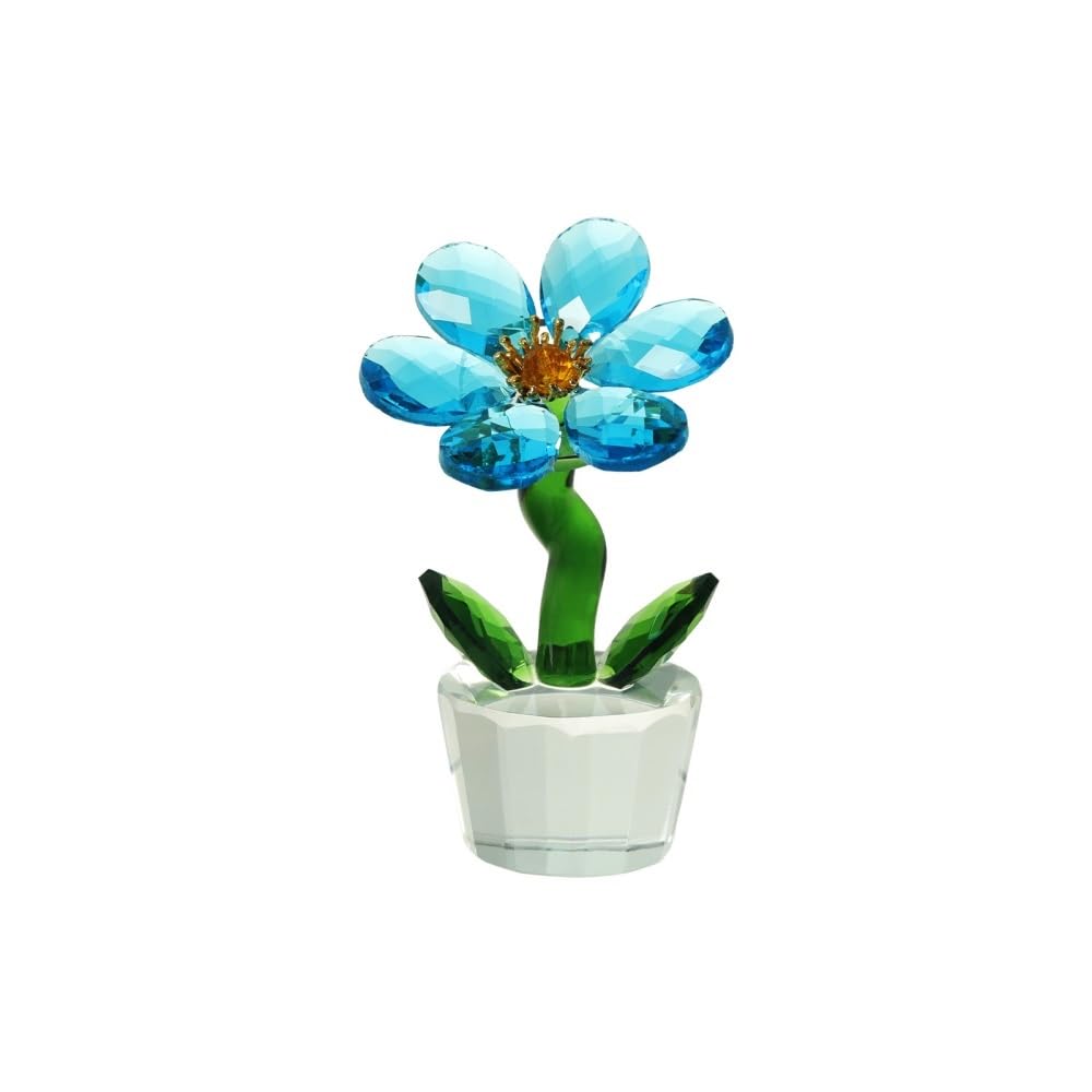 Huffa Netleaveslakeblue Artificial Sunflower Crystal Ornaments For Desktop Living Room Decor