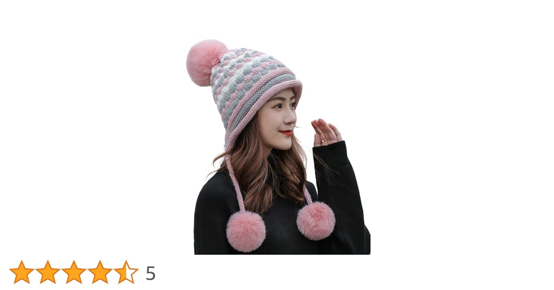 【未使用】Max Mara　ミンクポンポンハット　ニットキャップ　ベージュ 未使用】Max Mara ミンクポンポンハット ニットキャップ ベージュ