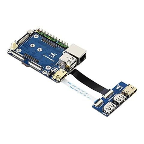 Coolwell CM4-IO-BASE-B + USB HDMI Adapter for Raspberry Pi CM4 Cover