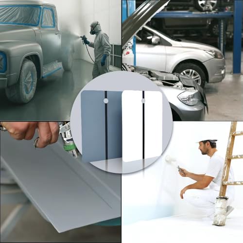 Image of LAUCO Metal Spray Out Cards - White & Medium Grey Automotive Color Matching Test Panels - 4 inch x 6 inch Spray Out Sample Cards - (100 Pack)