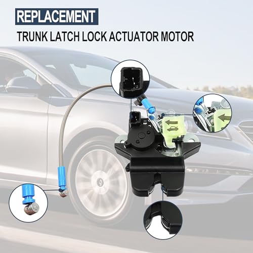 Image of HiSport Trunk Rear Latch Door Actuator 81230-C1010 931960 - Compatible with Hyundai Sonata 1.6L 2.0L 2.4L Engines 2015 2016 2017 - Tailgate Tail Gate Latch Lock Actuator Motor Assembly