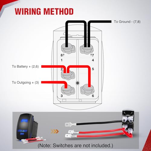Image of Nilight 5 Pin Rocker Switch Jumper Wires Set for Automotive Switch