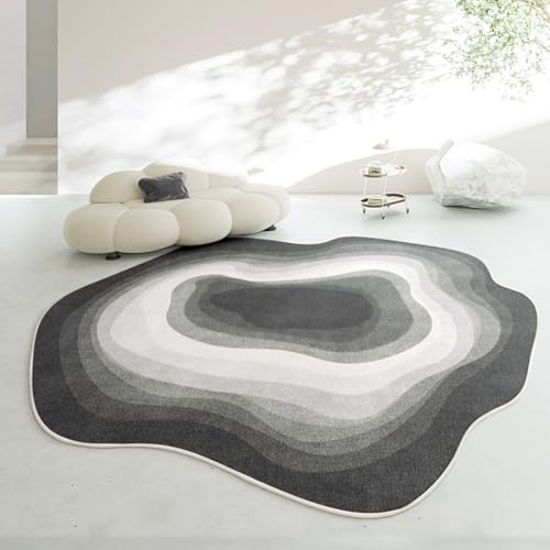Tapete Irregular con Diseño Degradado 7' Gris