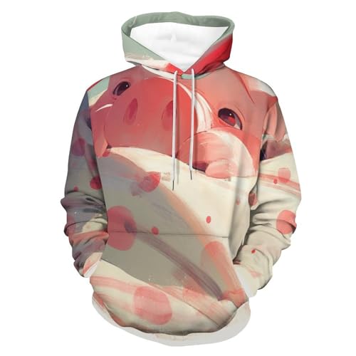 Sweat à Capuche Joli Cochon Hoodie Unisex S en coton pour homme et femme
