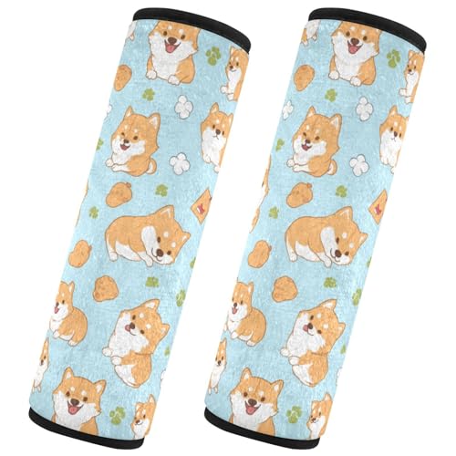 Seat Belt Covers 2 Pack Shiba Inu Car Seat Strap Covers Super Soft Funny Puppies Car Seat Neck Cover for Boys Girls Adults Babies S