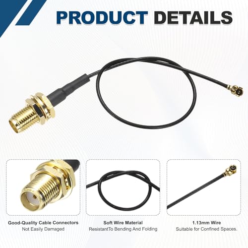 Cable SMA hembra a UFL de 15cm para reparar la pérdida de señal en antenas de enrutador 3