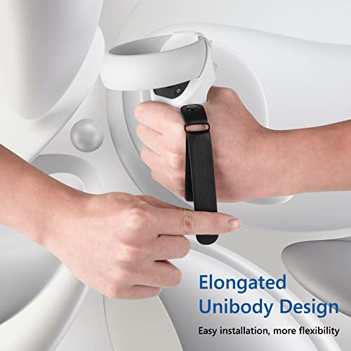 eekria Touch Controller Grip Cover kompatibel mit Mate / Oculus Quest 2, VR Anti-Throw-Griff Silikonhülle mit verstellbarer Handschlaufe, Controller-Kappen (weiß) - Image 5