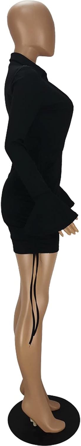 Womens Sexy V Neck Long Trumpet Sleeve Jumpsuit Short Pants Bodycon One Piece Outfits Clubwear Party Romper - Image 5