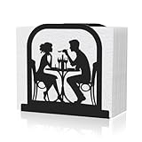 Moderner stehender Serviettenhalter für Tisch, schwarzer Metall-Serviettenspender, romantischer Serviettenhalter für Paare, Mahlzeiten, geeignet für Küche, Café, Esszimmer