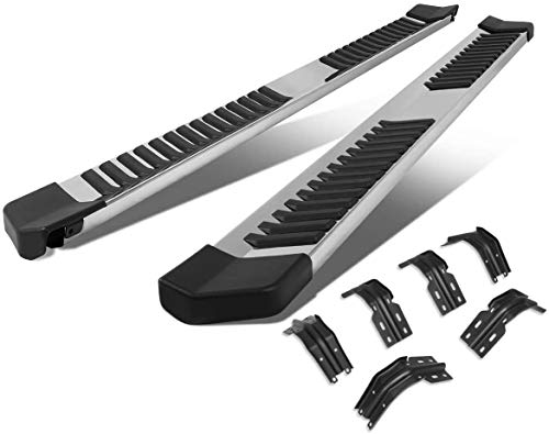 6 Inches Side Step Nerf Bar Running Boards Compatible with Ford F-250 F-350 F-450 F-550 Super Duty Crew Cab 99-16, Stainless Steel, Silver Painted Finish