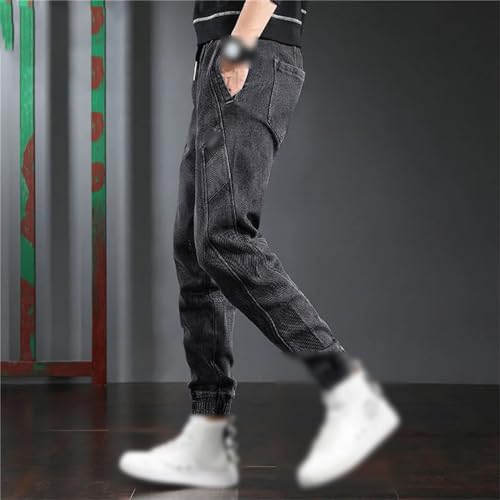 Winter Jeans Men's Black Slim Fit Stretch Pants Jeans Casual Pants Plus Size4