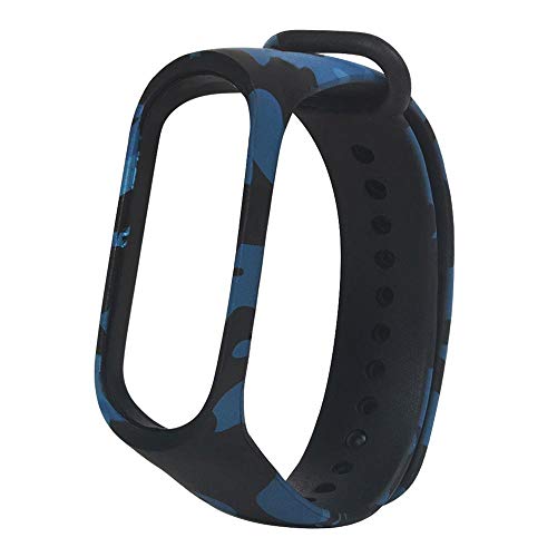 Image of Epaal Camouflage Pattern Watch Strap for Xiaomi Mi Band 4 /Mi Band 3 (Approx 11.3 X 8.7 X 1.8 cm, Blue), Regular