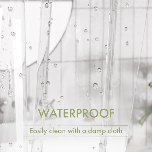AmazerBath Shower Curtain Liner, 72x72 Clear Shower Curtain Liner, Waterproof Plastic Shower Liner, Cute Lightweight PEVA Shower Curtain for Bathroom with 3 Magnets and 12 Rustproof Metal Grommets - 4