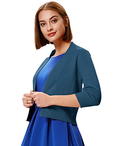 Image of GRACE KARIN Women Cardigan Sweaters Lightweight Knit Cropped Cardigans Trendy 3 /4 Sleeve Shrug Bolero S-3XL