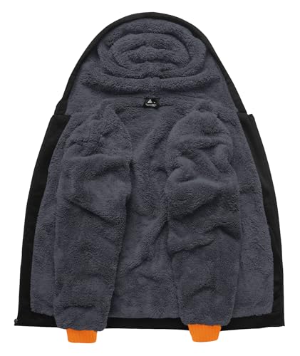 Image of SCODI Hoodies for Men Heavyweight Fleece Sweatshirt Zip Up Thick Jacket