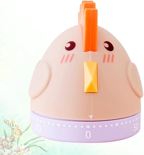 Miniatura 8 de LIFKOME Bonito temporizador de cocina con temporizador mecánico de pollo para niños, temporizador de huevo de cuerda de 60 minutos para gestión del