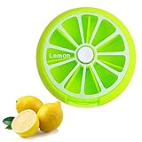 Ranvi Portable Pocket Swivel Pill Box 7 Days Weekly Pills Vitamin Small Jewelry Container Storage Dispenser, Cute Fruit Style(Green)