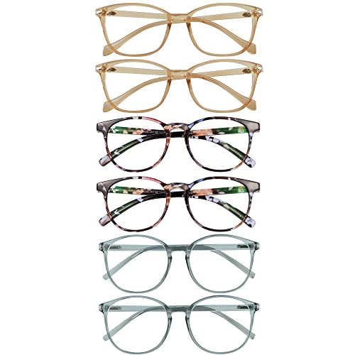 Image of VisionGlobal 6 Pairs Blue Light Blocking Glasses /Reading Glasses for Women /Men, Fashion Eyewear Frame