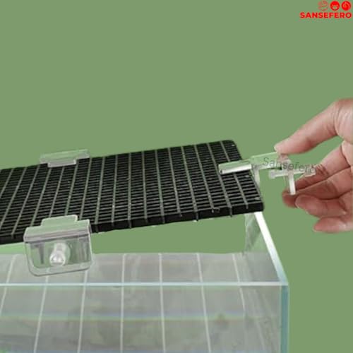 Image of SANSEFERO Premier Plants Aquarium Fish Tank Glass Cover Clip Support Holder Top Cover Adjustable Anti-Escape Holder For Fish Tank ( 6 Pieces)