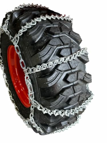 TireChain.com 9.5-28, 360/70R20, 11.2-24, 380/70R20, 15-19.5, 340/80R18, 355/80R20 V-BAR Ladder Tractor Tire Chains set of 2