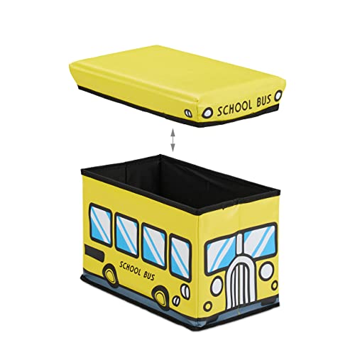 Caja plegable para juguetes para acabar con el desorden baúl autobús escolar de 27 x 40 x 25 cm 7