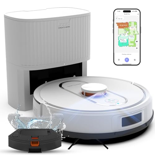 Bagotte Robot Vacuum and Mop Self Emptying, 5000Pa Suction, 60-Day Hands-Free, LiDAR Navigation, Smart Mapping, No-Go Zones, Wi-Fi/Alexa App Control for Pet Hair, Hard Floors, Carpets