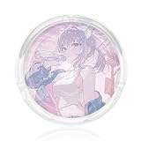 灰皿 ブルーアーカイブ 水着シロコ ガラス灰皿 丸型 タバコ固定 ガラス 透明 デザイン 滑り止めパッド付 置物 洗いやすい 喫煙具 オフィス 飲食店 タバコ用 業務用 プレゼント 8.5*3.5cm